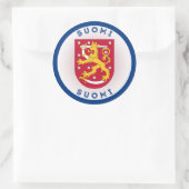 Finnische Wappen-Circle-Form Runder Aufkleber (Tasche)