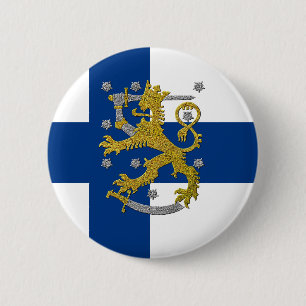 Finnische Wappen und Flagge Button