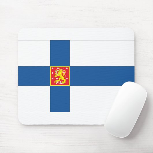 Finnische Wappenflagge Mousepad (Mit Mouse)