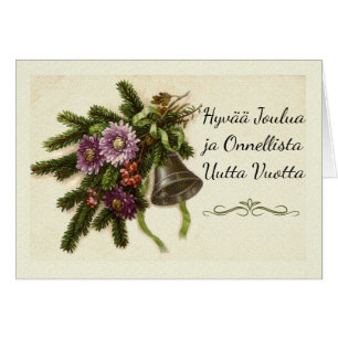 Finnische WeihnachtsHyvaa Joulua Vintage Grüntöne