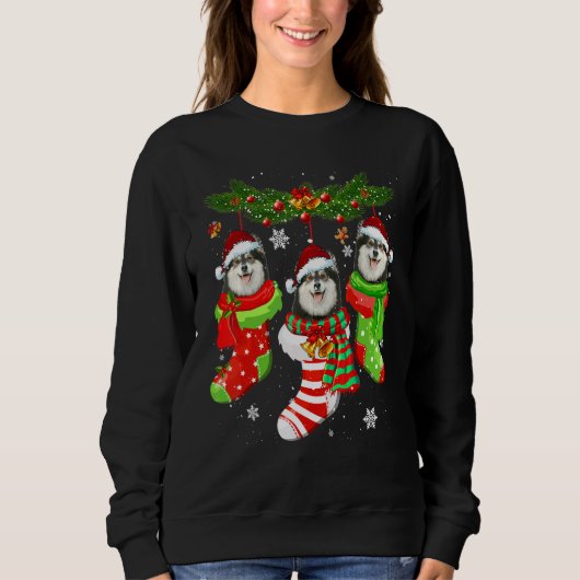 Finnische Weihnachtssocken Tree Light Xmas S Sweatshirt (Vorderseite)