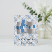 Finnische Wellenflagge Einladung (Stehend Vorderseite)