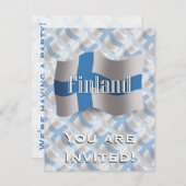 Finnische Wellenflagge Einladung (Vorne/Hinten)