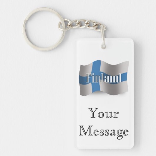 Finnische Wellenflagge Schlüsselanhänger (Vorderseite)