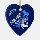 Finnischer Elch- und Rentierdekor Keramik Ornament (Rechts)