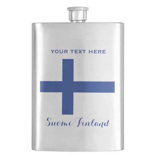 Finnischer Flag-Flasche für benutzerdefinierte Mon Flachmann (Vorderseite)