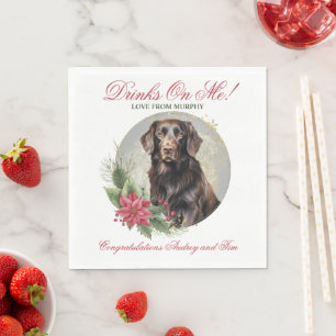 Finnischer Flat-Coated Retriever Hochzeitsfoto Ser Serviette