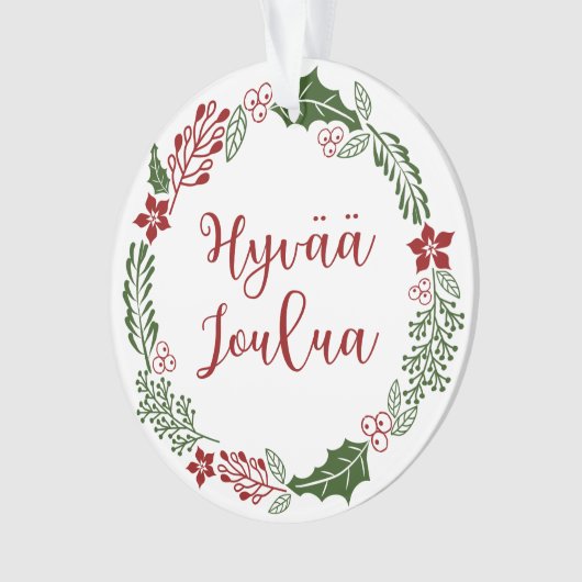 Finnischer Heiligabend, Hyvää joulua Ornament (Vorderseite)