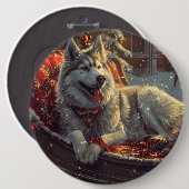 Finnischer Laphund Dog Weihnachtsfest Button (Vorne & Hinten)