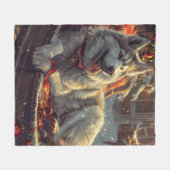 Finnischer Laphund Dog Weihnachtsfest Fleecedecke (Vorderseite (Horizontal))