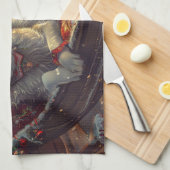 Finnischer Laphund Dog Weihnachtsfest Geschirrtuch (Viertel Falte)