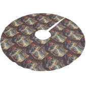 Finnischer Laphund Dog Weihnachtsfest Polyester Weihnachtsbaumdecke (Schrägansicht)