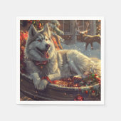 Finnischer Laphund Dog Weihnachtsfest Serviette (Vorderseite)