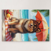 Finnischer Lapphund am Strand Puzzle (Horizontal)