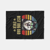 Finnischer Lapphund Bester Hund Vater je Retro Sun Fleecedecke (Vorderseite (Horizontal))