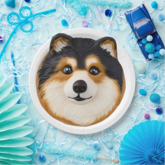 Finnischer Lapphund Dog 3D Inspiriert Pappteller (Party)
