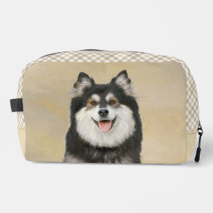 Finnischer Lapphund Gemälde Schwarz und Tan Hund K Waschbeutel