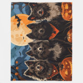 Finnischer Lapphund Halloween Spooky Fleecedecke (Vorderseite)