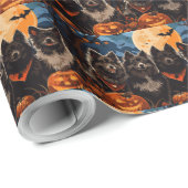 Finnischer Lapphund Halloween Spooky Geschenkpapier (Rolleneckpunkt)