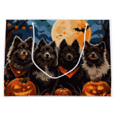 Finnischer Lapphund Halloween Spooky Große Geschenktüte (Vorderseite)