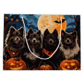 Finnischer Lapphund Halloween Spooky Große Geschenktüte (Rückseite)