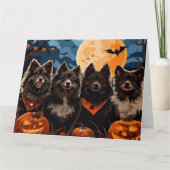 Finnischer Lapphund Halloween Spooky Karte (Vorderseite)