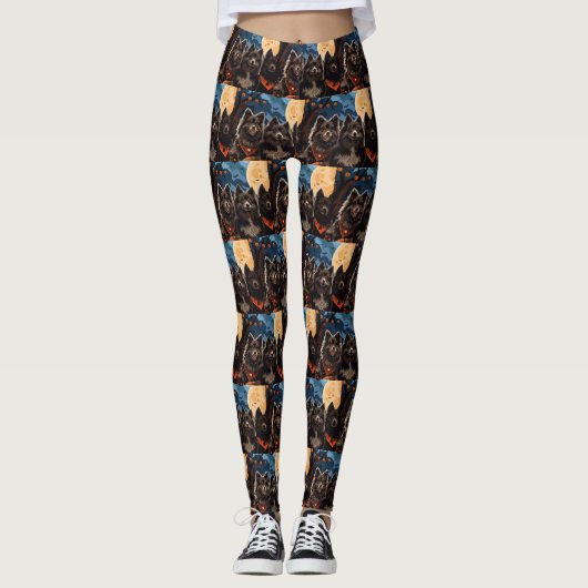 Finnischer Lapphund Halloween Spooky Leggings (Vorderseite)