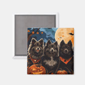 Finnischer Lapphund Halloween Spooky Magnet (Vorderseite/Rückseite)