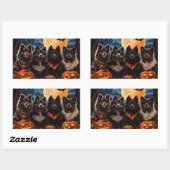 Finnischer Lapphund Halloween Spooky Rechteckiger Aufkleber (Blatt)
