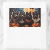 Finnischer Lapphund Halloween Spooky Rechteckiger Aufkleber (Tasche)