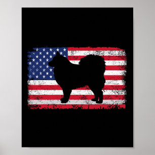 Finnischer Lapphund Hund 4. Juli Patriotische Amer Poster