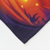 Finnischer Lapphund Hund Halloween Hexe und Kürbis Fleecedecke (Ecke)