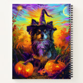 Finnischer Lapphund Hund Halloween Hexe und Kürbis Notizblock (Rückseite)