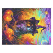 Finnischer Lapphund Hund Halloween Hexe und Kürbis Tischdecke (Vorderseite (Horizontal))