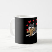 Finnischer Lapphund Hund mit ausgestopftem Tier Kaffeetasse (Vorderseite Links)