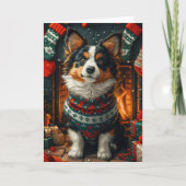 Finnischer Lapphund Hund mit Weihnachtsgeschenk Ka Karte (Vorderseite)