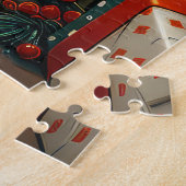 Finnischer Lapphund Hund mit Weihnachtsgeschenk Ka Puzzle (Seite)