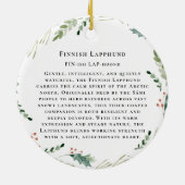 Finnischer Lapphund-Hund Monogramm Keramik Ornament (Hinten)