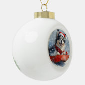 Finnischer Lapphund in Sledge Let it Snow Christma Keramik Kugel-Ornament (Links)