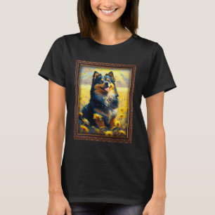 Finnischer Lapphund malt Sonnenblumenblume Mutter T-Shirt