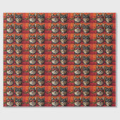 Finnischer Lapphund mit Herz-Rose Valentinstag Geschenkpapier (Flach)