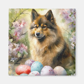 Finnischer Lapphund mit Ostereiern Magnet (Vorne)