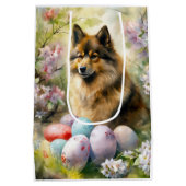 Finnischer Lapphund mit Ostereiern Mittlere Geschenktüte (Rückseite)