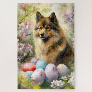 Finnischer Lapphund mit Ostereiern Puzzle