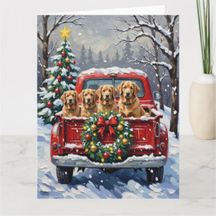 Finnischer Lapphund Weihnachten Rotes Lastwagen Fe Karte