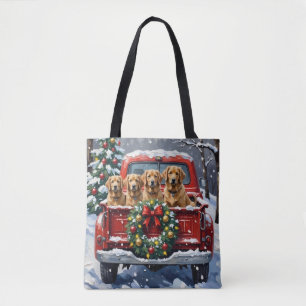 Finnischer Lapphund Weihnachten Rotes Lastwagen Fe Tasche