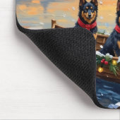 Finnischer Lapphund Weihnachtsboot Urlaub Mousepad (Ecke)