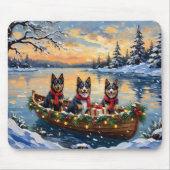 Finnischer Lapphund Weihnachtsboot Urlaub Mousepad (Vorne)