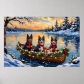 Finnischer Lapphund Weihnachtsboot Urlaub Poster (Vorne)