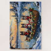 Finnischer Lapphund Weihnachtsboot Urlaub Puzzle (Vertikal)